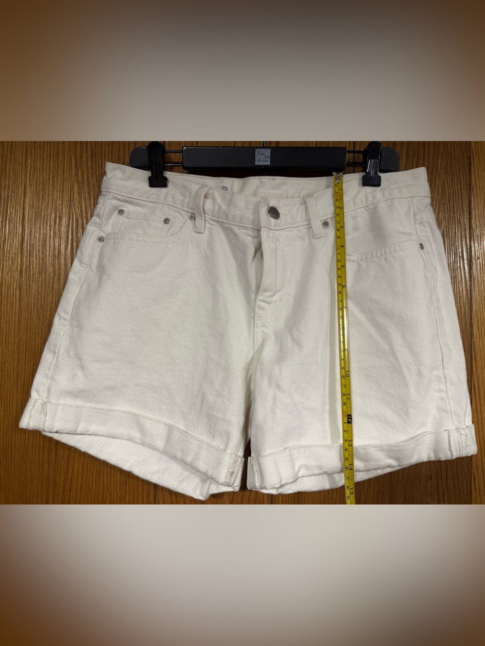 GAP High-Waist White Denim Rolled-Hem Shorts